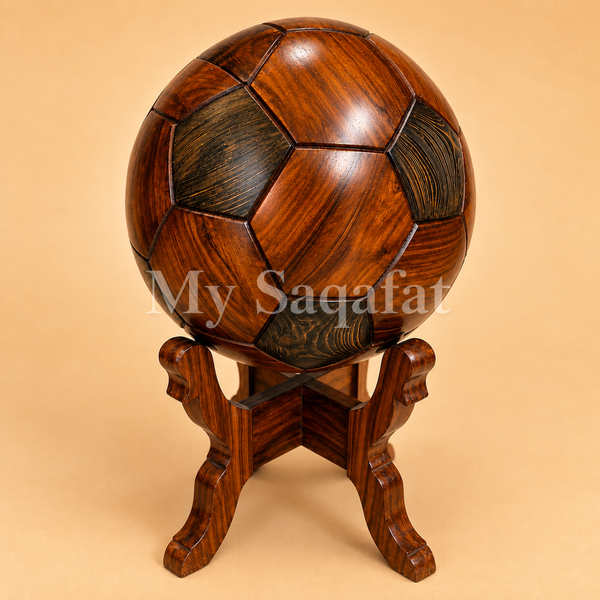 Wooden 3D Football Sculpture