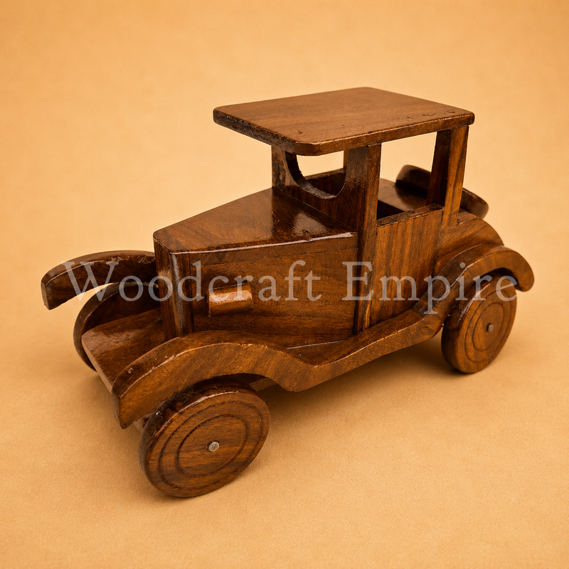 Handcrafted Vintage Wooden Car Model Decor