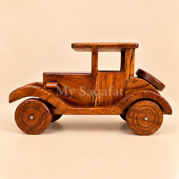 Handcrafted Vintage Wooden Car Model Decor